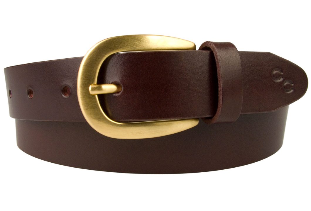 Mulberry Coloured Leather Belt Gold Plated Buckle