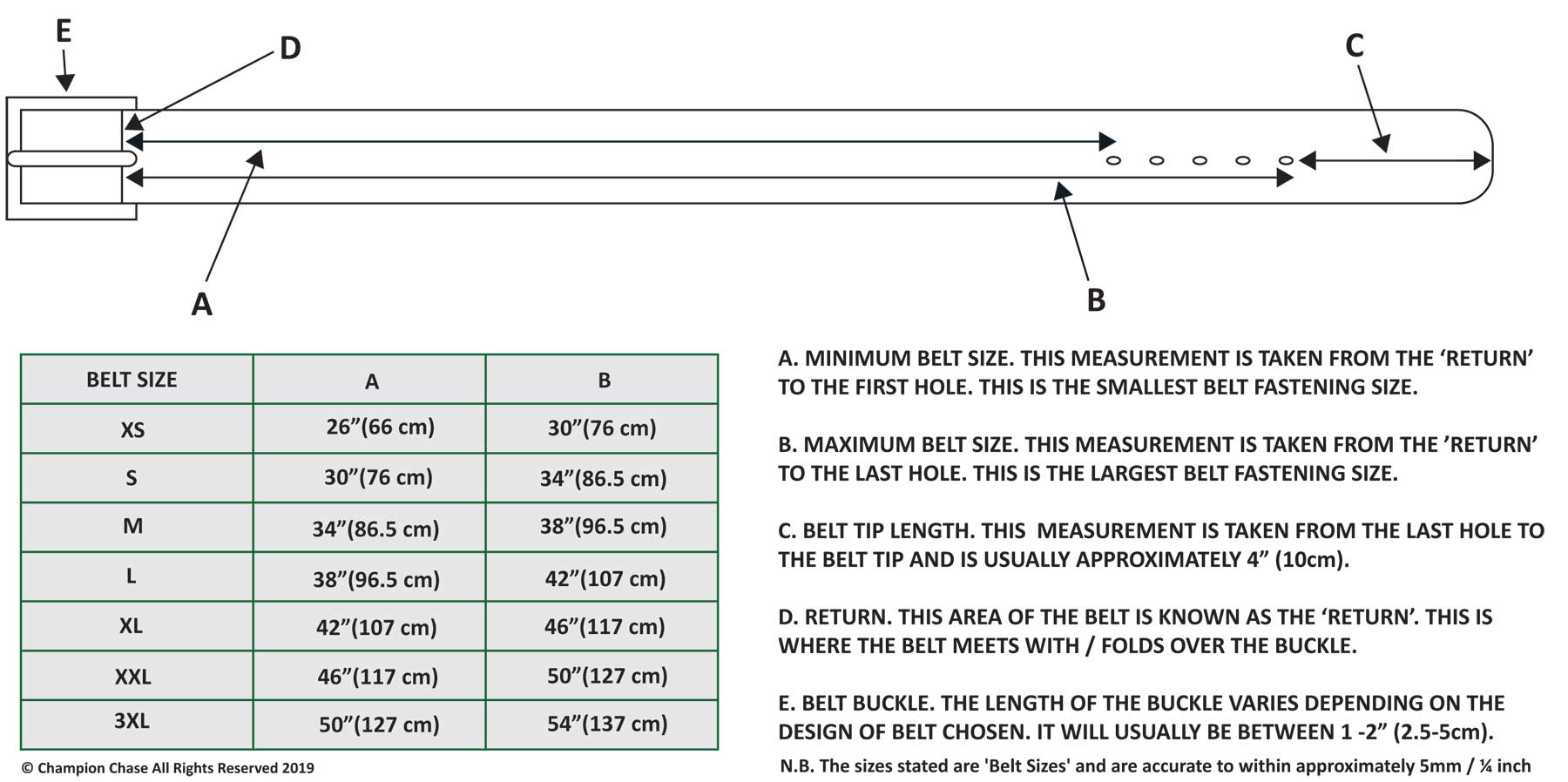 Belt Size Guide – La Matera